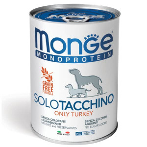 MONGE DOG MONOPROTEIN TURKEY suņu konservi pastēte Tītars 400g